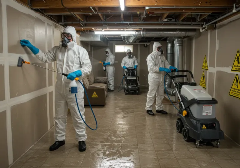 Basement Moisture Removal and Structural Drying process in Geneva, AL